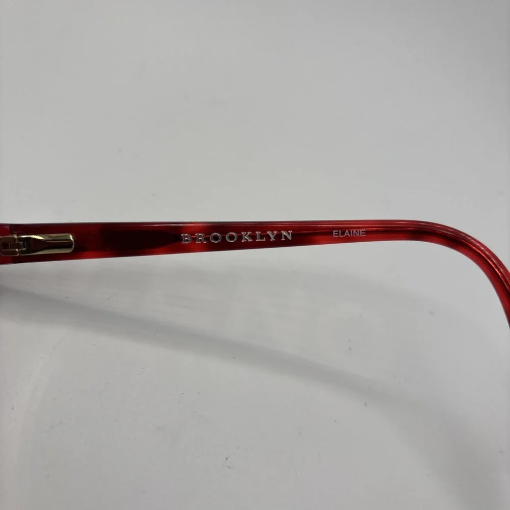 Brooklyn Eyewear Crystal Red ELAINE Eyeglasses 52/16/135 Frame #D198